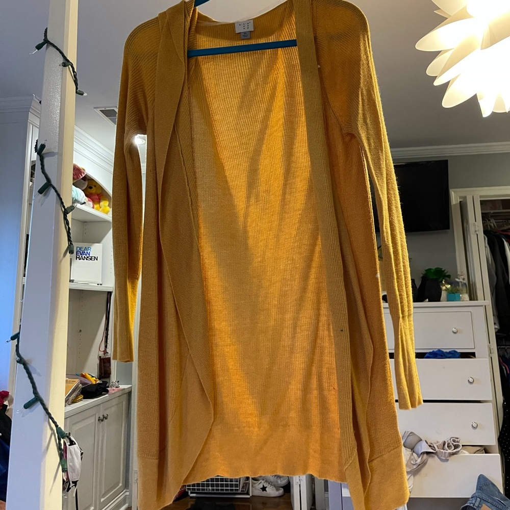 Yellow cardigan